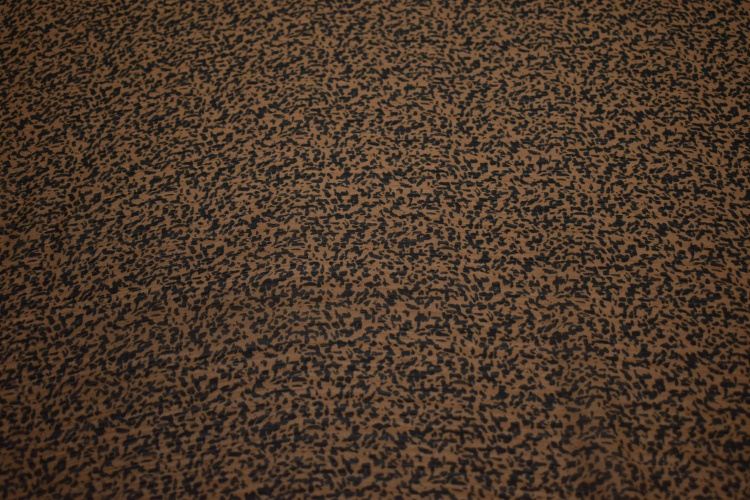 Шифон коричневый черный абстракция W-131394