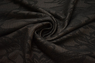 Пальтовая коричневая ткань цветочный узор W-133155