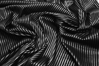 Рубашечная черная серебряная ткань полоска W-133119