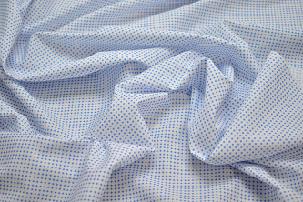 Рубашечная белая синяя ткань геометрия W-131553