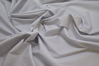 Рубашечная белая синяя ткань горох W-132391
